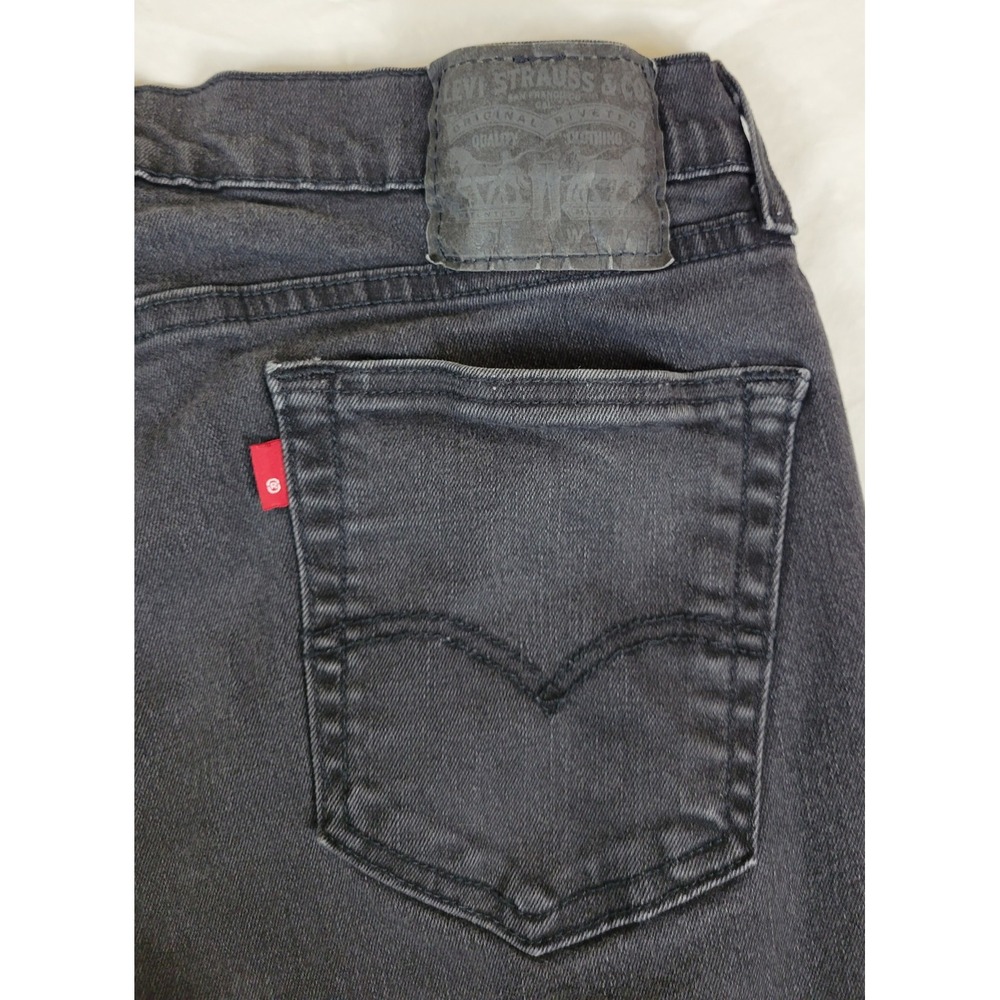Levis 514 Straight Fit Jeans Mens 34x31 Faded Black Denim Pants 00514-0730 - Picture 6 of 9